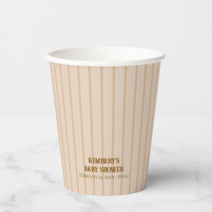Neutral Minimal Rustic Boho Cowgirl Babydusche Pappbecher