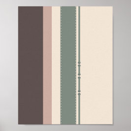 Neutral Minimalist Striped Art –Modern Pastel Poster