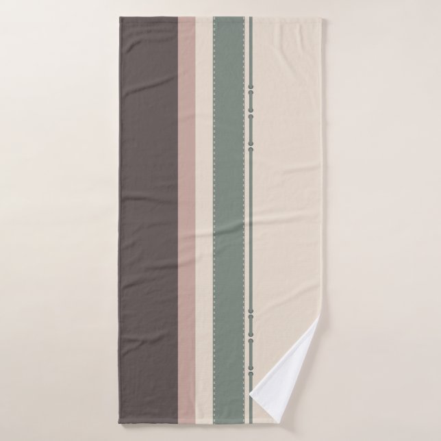 Neutral Minimalist Striped – Simple and Sleek Badhandtuch Set (Badehandtuch)