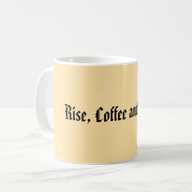 Neutral Minimalistisch "Aufblasen, Kaffee und Wied Kaffeetasse (Vorderseite Links)