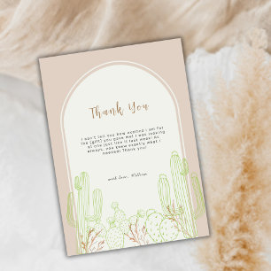 Neutral Minimalistisch Boho Cactus Arch Baby Showe Dankeskarte