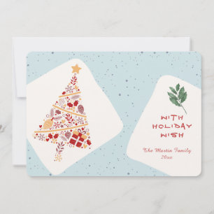 Neutral Minimalistisch Holiday Wish Weihnachtskart Einladung