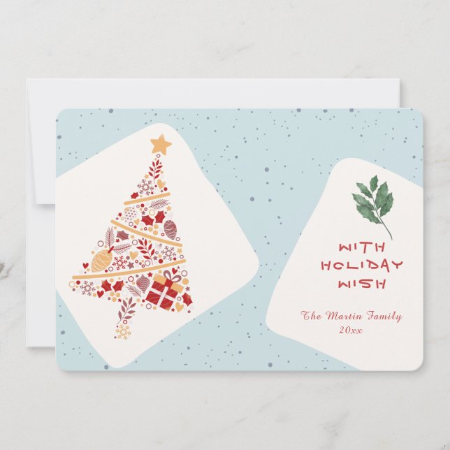 Neutral Minimalistisch Holiday Wish Weihnachtskart Einladung (Vorderseite)