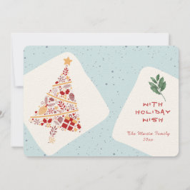 Neutral Minimalistisch Holiday Wish Weihnachtskart Einladung