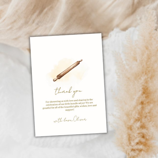 Neutral Minimalistisch Pastry Koch Babydusche Dankeskarte (Neutral Minimalist Pastry Chef Baby Shower Thank You Card)