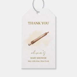 Neutral Minimalistisch Pastry Koch Babydusche Geschenkanhänger