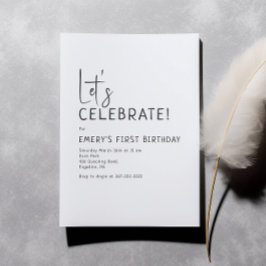 Neutral Minimalistisches Geschlecht Feiern wir Geb Einladung