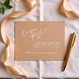 Neutral Modern Baby Shower Diaper Raffle Begleitkarte