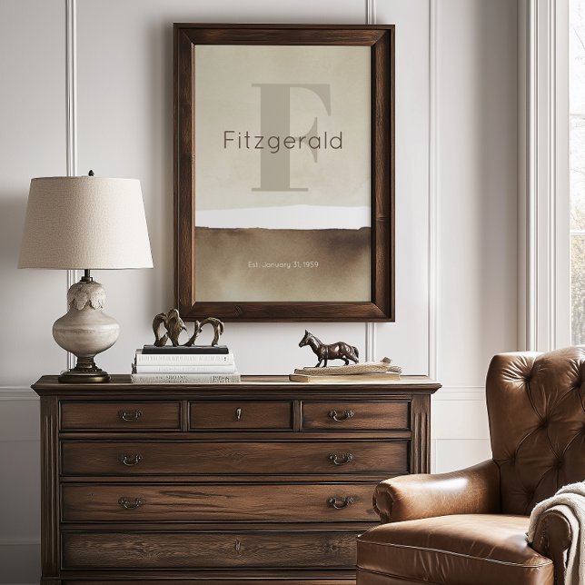 Neutral Modern Custom Last Name Wall Art Print  Poster (Von Creator hochgeladen)