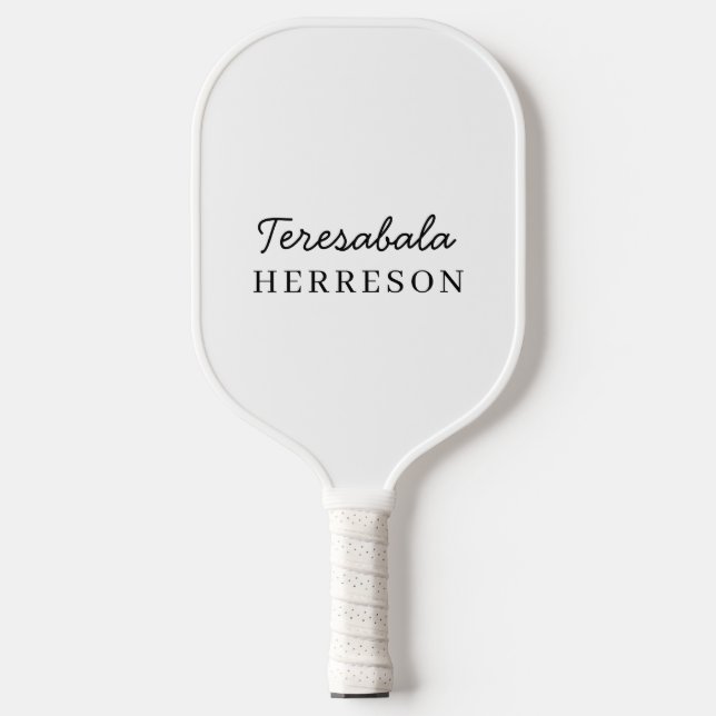 Neutral Monogram | Modern Minimalist Chic Style Pickleball Schläger (Vorderseite)