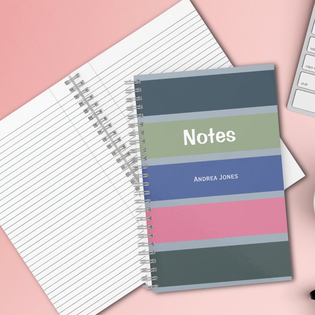 Neutral Monogrammed Full Name Notes Notizbuch (Von Creator hochgeladen)