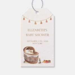 Neutral Niedlich Boho Bassinet Toy Baby Shower Geschenkanhänger