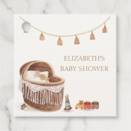 Neutral Niedlich Boho Bassinet Toy Baby Shower Geschenkanhänger