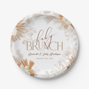 Neutral Pampas Baby Brunch Babydusche Pappteller