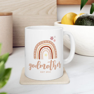 Neutral Pastel Boho Rainbow Godmutter etabliert Kaffeetasse