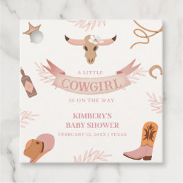 Neutral Pink Boho Wild West Cowgirl Babydusche Geschenkanhänger