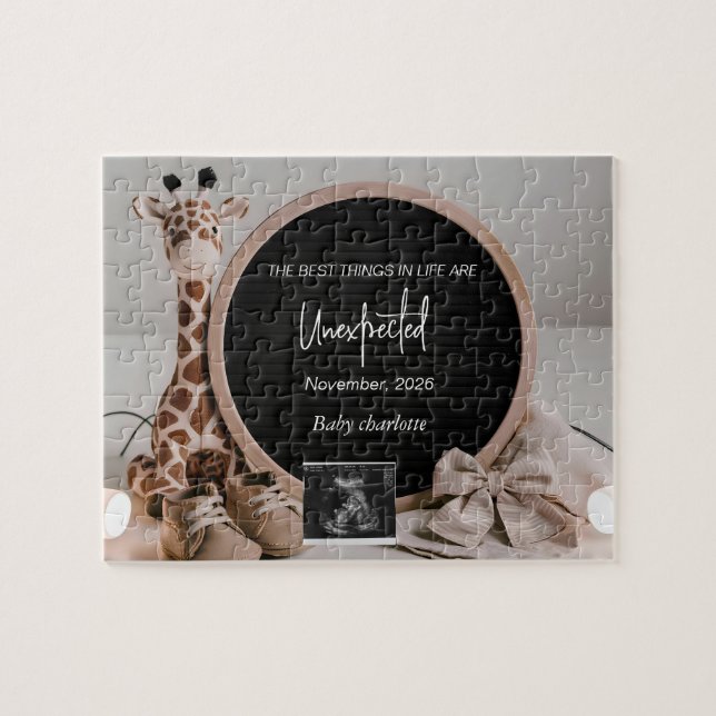Neutral Pregnancy  Reveal announcement keepsake Puzzle (Horizontal)