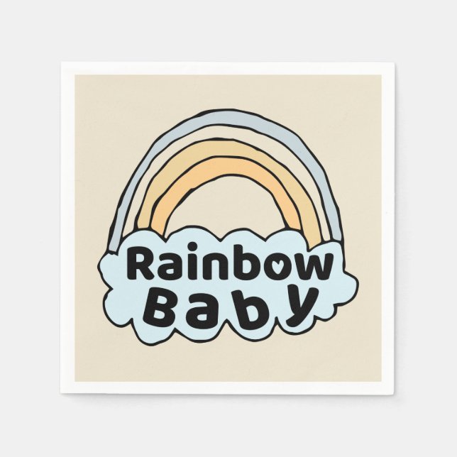 Neutral Rainbow Baby Birth Segen Birth Miracle Serviette (Vorderseite)