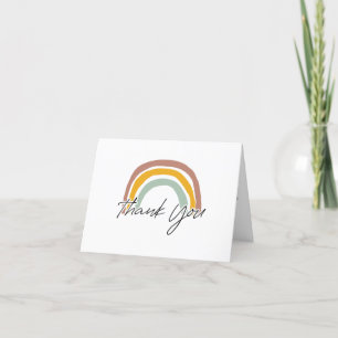 Neutral Rainbow Baby Shower Thank You Card Dankeskarte