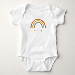 Neutral Rainbow Custom Name Baby Strampler