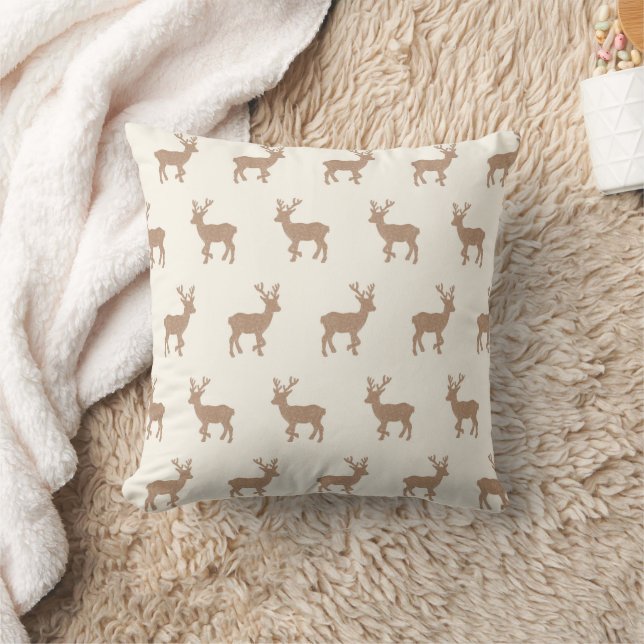 Neutral Reindeer Boho Winter Modern Farmhouse Kissen (Decke)
