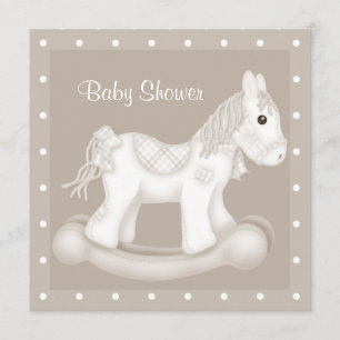 NEUTRAL ROCKING HORSE BABY SHOWER EINLADUNG