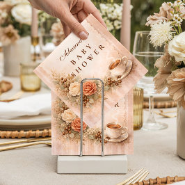 Neutral Rustic A Baby Is Brewing Baby Shower Serviette