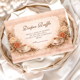 Neutral Rustic A Baby Is Brewing Diapper Raffle Begleitkarte