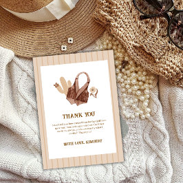 Neutral Rustic Boho Cactus Cowgirl Baby Shower Dankeskarte