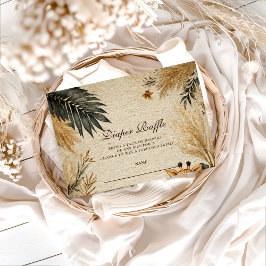 Neutral Safari Woodland Baby Shower Diapper Raffle Begleitkarte