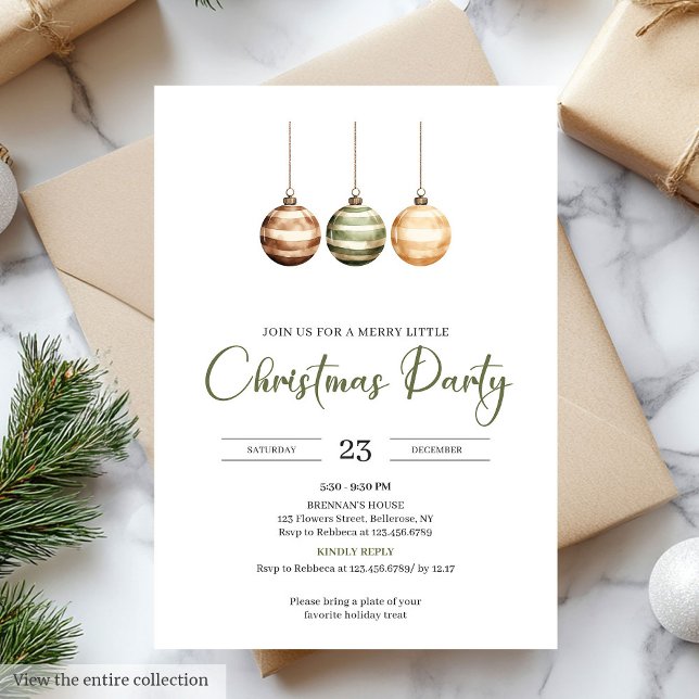 Neutral Sage Ivory Scandinavian Christmas Party Einladung (Neutral Sage Ivory Scandinavian Christmas Party

)