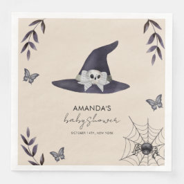Neutral Simple Little Boo Witch Hat Baby Dusche Serviette