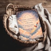 Neutral Space Rocket Stars Baby Shower