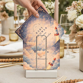 Neutral Space Rocket Stars Baby Shower Serviette