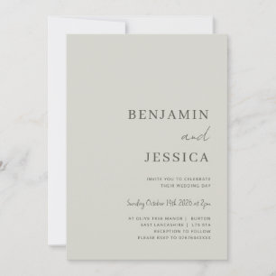 Neutral Stone minimalistische Hochzeitseinladung Einladung