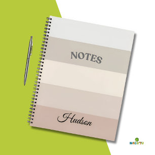 Neutral Streifen Design Spiralfolien Notizbuch