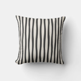 Neutral Stripe Dorm Kissen | Gray & Ivory Preppy