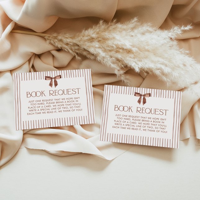 Neutral Striped Bow Books for Baby Begleitkarte (Von Creator hochgeladen)