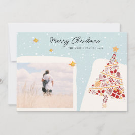 Neutral stylish Holiday Wish Foto Weihnachtskarte Feiertagskarte