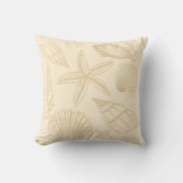 Neutral Tan Beige Seashell Muscheln Beach House Kissen