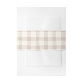Neutral Tan Gingham Einladungsbanderole