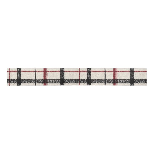 Neutral tartan white black and red ripsband (Vorderseite)