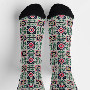 Neutral Tatreez Henna Thobe Dress Socken