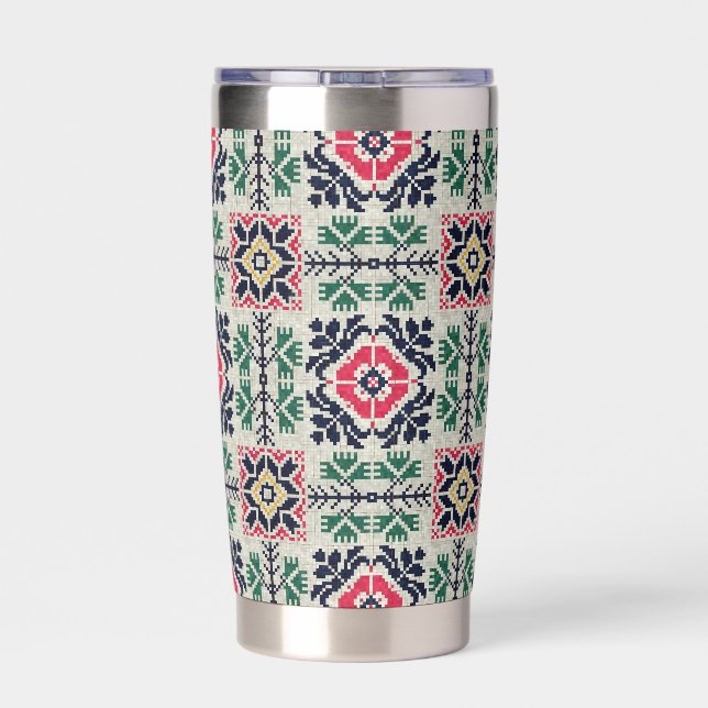 Neutral Tatreez Thobe Dress Thermobecher (Rückseite)