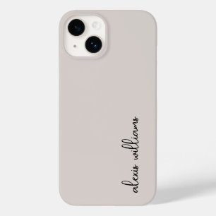 Neutral Taupe Minimalistische Skriptsignatur Monog Case-Mate iPhone 14 Hülle