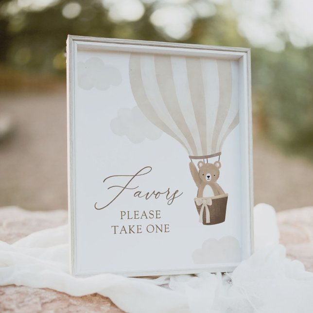 Neutral Teddy Bärenballon Baby Dusche Favorit Schi Poster (Von Creator hochgeladen)