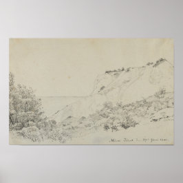 Neutral Toned Landscape Art Print Drawing Poster