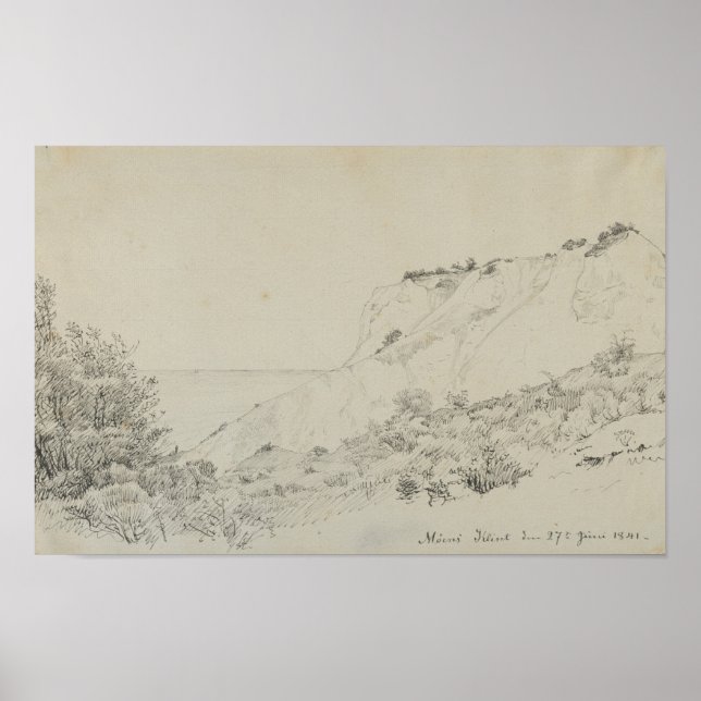 Neutral Toned Landscape Art Print Drawing Poster (Vorne)