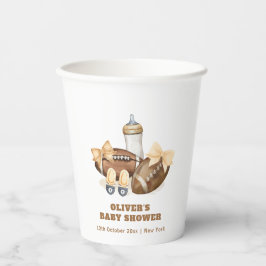 Neutral Touchdown Football Boy Baby Shower Pappbecher