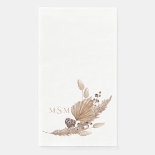 Neutral trocknende Foliage Monogram Handtücher Serviette